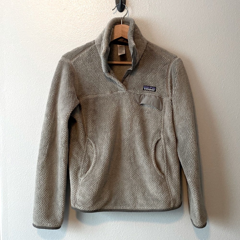 Patagonia Womens Grey are-Tool Snap-T Fleece Pullover